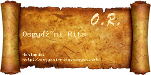 Osgyáni Rita névjegykártya